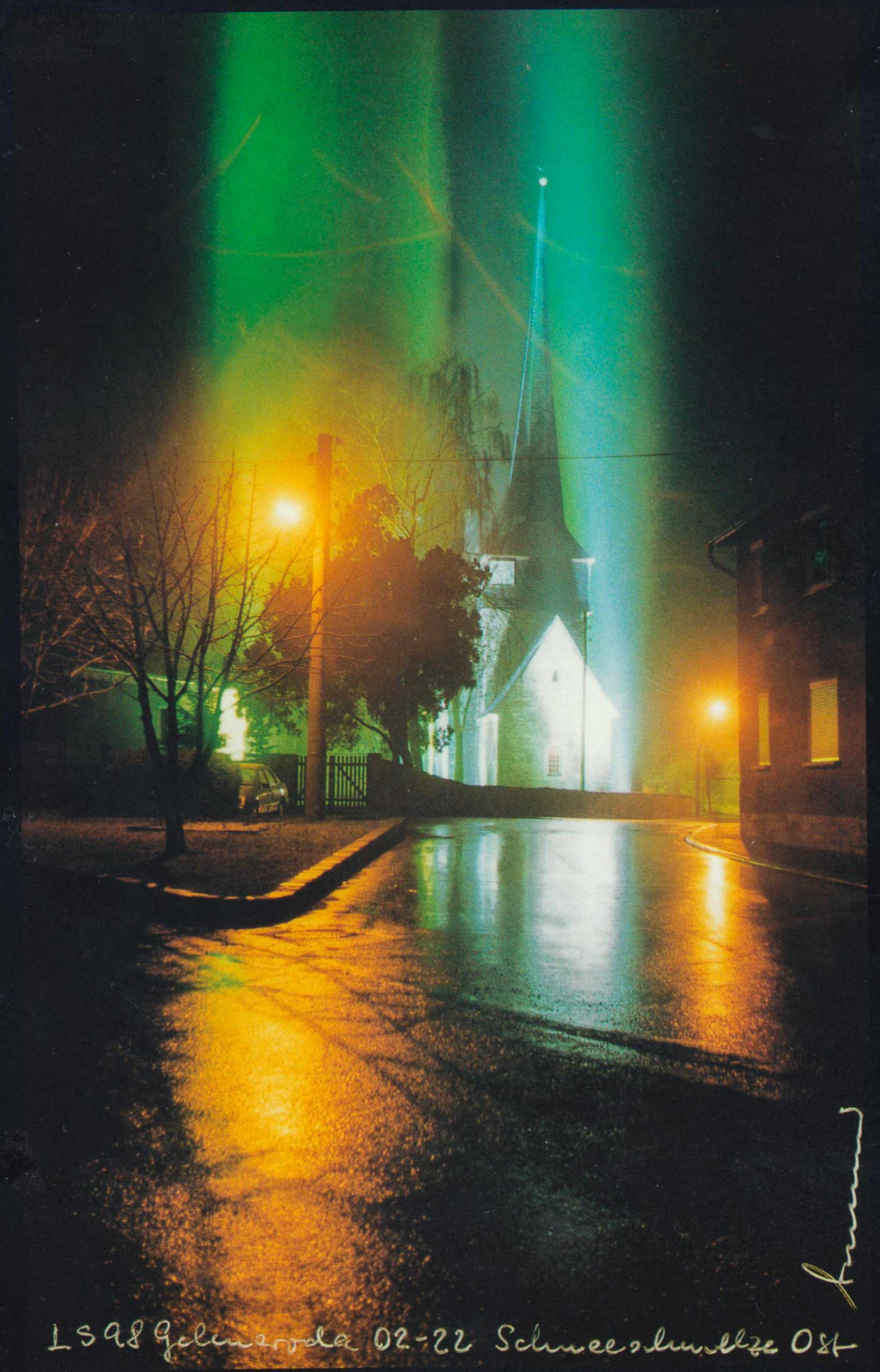 Feiningerkirche wird von Donnerstag bis Sonntag in Feiningers Farben illuminiert.